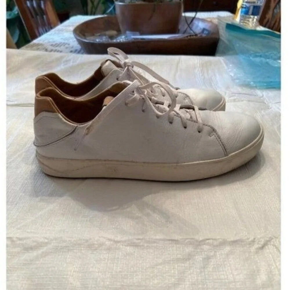 Olukai Lae'Ahi Li 'ILi Leather Lace-Up Convertible Sneaker White Size 9 Mens‎